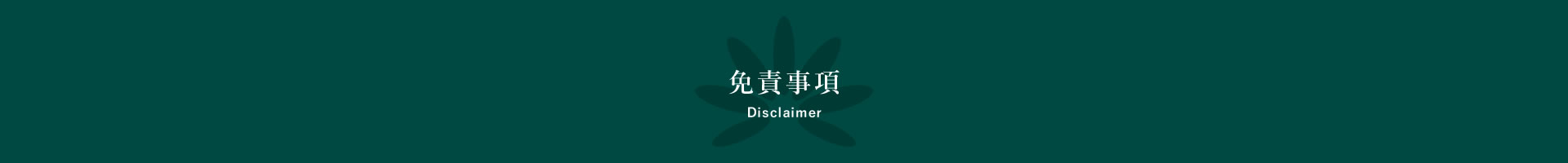 免責事項 Disclaimer